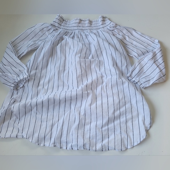 Michael Michael Kors Striped Off-the-shoulder Top White M - Picture 2 of 7